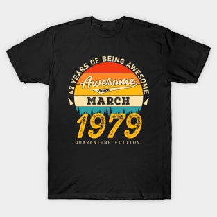 42nd Birthday Awesome Since March 1982 T-Shirt